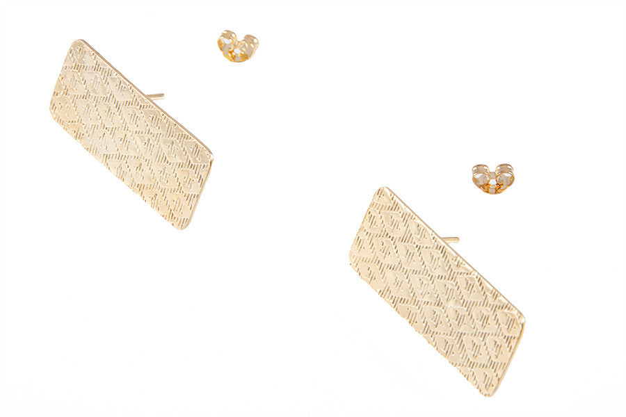 GOLD RECTANGULAR EARRING